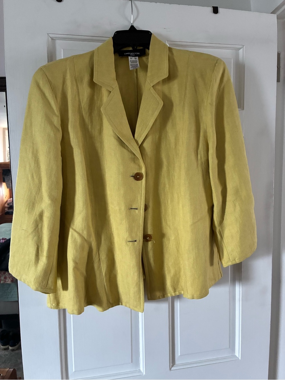 Jones New York Yellow/ chartreuse Linen Blend Blazer